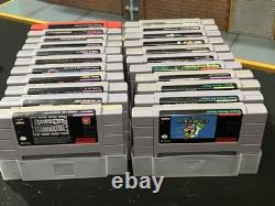 SNES SUPER NINTENDO GRAND BUNDLE Authentique Testé avec 24 Jeux (LIRE LA DESCRIPTION)