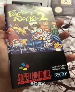 ++ Saint Graal Pocky Rocky 2 FAH Super Nintendo en excellent état, proche de l'état MINT SNES.
