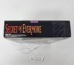 Secret Of Evermore Snes Super Nintendo Complet En Box Avec Shrink Wrap & Extras