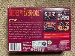Secret Of Evermore Super Nintendo Snes Jeu Boxed Manuel Pal Protecteur