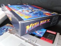 Snes Mega Man X Super Nintendo Cib Complet Authentique Panier, Manuel, Poussière, Custombox