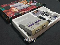 Snes Super Nintendo Donkey Kong Country Console System Bundle In Box Boxed