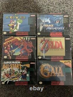 Snes Super Nintendo Games In Box Collection Lot Of 37 Cib