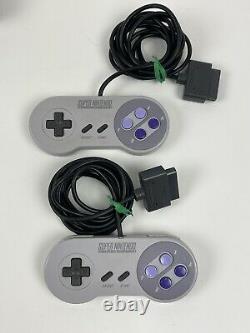 Snes Super Nintendo System Console Bundle Avec 2 Contrôleurs Sns-001 Testés