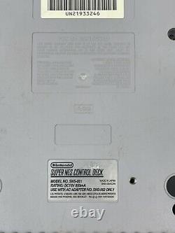 Snes Super Nintendo System Console Bundle Avec 2 Contrôleurs Sns-001 Testés
