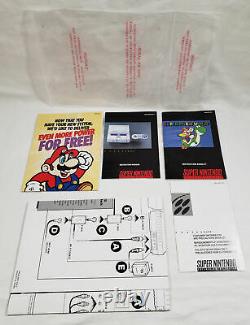 Snes Super Nintendo Système Console Complete Box Mario World Set De Lancement Cib