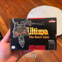 Snes Super Nintendo Ultima Le Gate Black Complete Cib Testée Avec Le Map