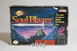 Soul Blazer Snes Super Nintendo Complet En Boîte Cib Authentique Avec Affiche! Royaume