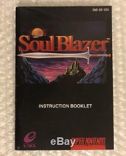 Soul Blazer (super Nintendo Snes) Complet Avec Poster. Cib. Enix. Livraison Gratuite