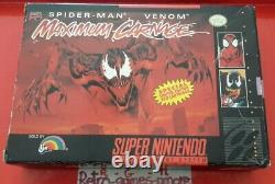 Spider-man Maximum Carnage Super Nintendo Authentic Snes Cib Réel Pict. Regardez.