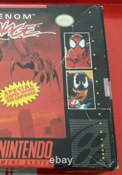 Spider-man Maximum Carnage Super Nintendo Authentic Snes Cib Réel Pict. Regardez.