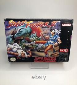 Street Fighter II (Super Nintendo SNES, 1992) Complet en boîte CIB avec carte d'enregistrement