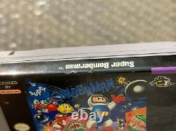Super Bomberman 1 (cart) + 2 (avec Manuel) Super Nintendo, Snes Lot - Authentique