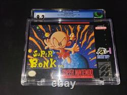 Super Bonk Hudson Soft Super Nintendo SNES NRMT CGC 9.2 Évalué Complet dans la Boîte