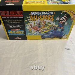 Super Console Nintendo Snes Boxed Pal Mario All Stars Ed. État Complet