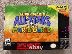Super Mario All-stars + World (super Nintendo Snes) Cib Complète Avec Affiche