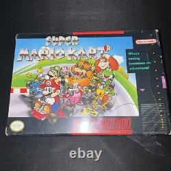 Super Mario Kart (SNES) Super Nintendo NES Étiquette Noire Complet dans la Boîte 1992 CIB