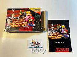Super Mario RPG Boîte + Manuel NTSC USA Super Nintendo SNES SANS JEU