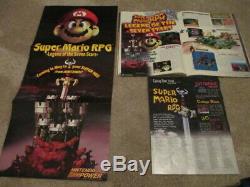 Super Mario Rpg (super Nintendo Snes) Cib Complète Avec L'affiche + Magazine + Annonce