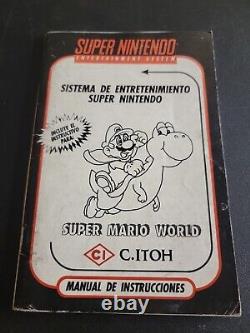 Super Mario World Snes Super Nintendo Manuel Mexique Variante C. Itoh Très Rare