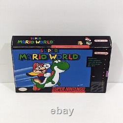 Super Mario World Super Nintendo SNES CIB Boîte complète Manuel & Jeu Vintage