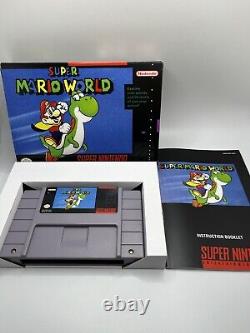 Super Mario World Super Nintendo SNES Manuel Boîte Jeu Belle Cartouche Testée