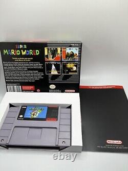 Super Mario World Super Nintendo SNES Manuel Boîte Jeu Belle Cartouche Testée