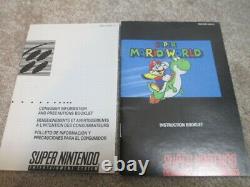 Super Mario World (super Nintendo Snes) Cib Complète Avec 2 Magazines + Affiches