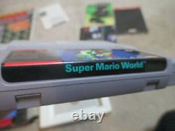 Super Mario World (super Nintendo Snes) Cib Complète Avec 2 Magazines + Affiches