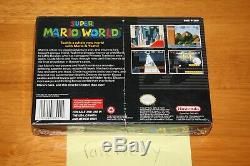 Super Mario World (super Nintendo Snes) Nouveau Etanche V-seam De La Première Impression, Très Rare