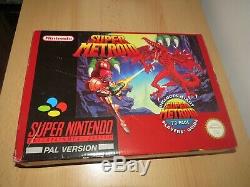 Super Metroid Big Box Boxed & Manual Vgc Jeu Super Nintendo Snes Pal