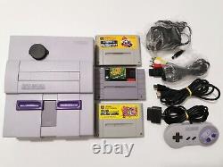 Super Nintendo Avec Port HDMI, Console Snes, Nettoyée & Testée, Câbles & 3 Jeux