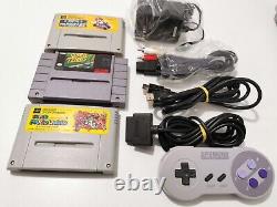 Super Nintendo Avec Port HDMI, Console Snes, Nettoyée & Testée, Câbles & 3 Jeux