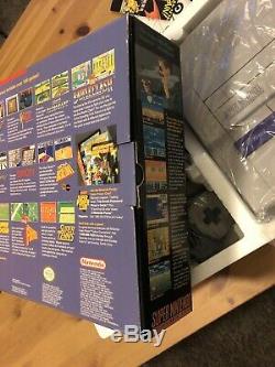 Super Nintendo Console Snes Super Mario World Set 100% Complete Works Box