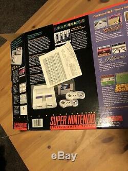 Super Nintendo Console Snes Super Mario World Set 100% Complete Works Box