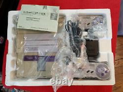 Super Nintendo Control Set Console Rare Variante In Box Snes Avec Contrôleur Supplémentaire