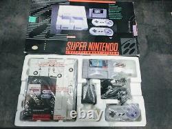 Super Nintendo Entertainment System Gray Home Console Snes Cib Complete In Box