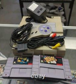 Super Nintendo Entertainment System SNES + Manette, Câbles et 2 Jeux Testés