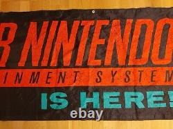 Super Nintendo Est ICI Snes Banner Store Display Sign Nes Super Mario