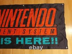 Super Nintendo Est ICI Snes Banner Store Display Sign Nes Super Mario
