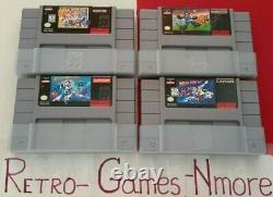 Super Nintendo Games Lot Mega Man X3, X2, X - Soccer 4 Cartouches Snes Authentiques