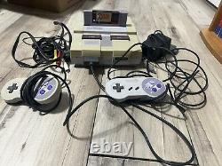 Super Nintendo SNES Console Bundle Lot, 2 manettes, 1 jeu, Zelda, testé