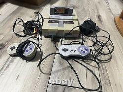 Super Nintendo SNES Console Bundle Lot, 2 manettes, 1 jeu, Zelda, testé