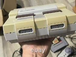 Super Nintendo SNES Console Bundle Lot, 2 manettes, 1 jeu, Zelda, testé