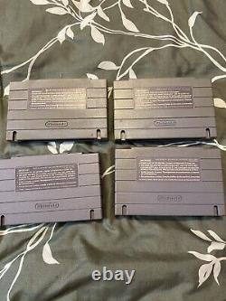Super Nintendo SNES Console Bundle OEM Lot 4 Jeux de Sports & 2 Manettes Testées