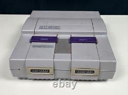Super Nintendo SNES Console originale SNES-001 avec 2 manettes, câbles (fonctionnels)