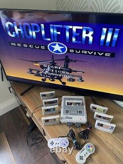 Super Nintendo SNES ÉNORME bundle console 2 manettes 8 jeux Mario Street Fighter DK CL3