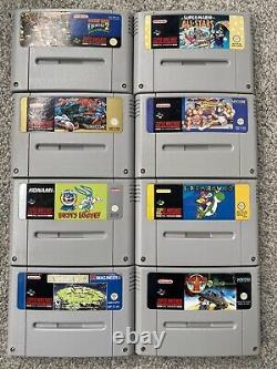 Super Nintendo SNES ÉNORME bundle console 2 manettes 8 jeux Mario Street Fighter DK CL3