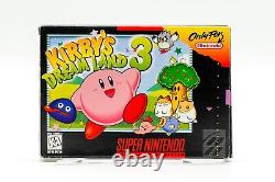 Super Nintendo SNES Kirby Dream Land 3 Boîte de jeu vidéo & manuel King Dedede 1997