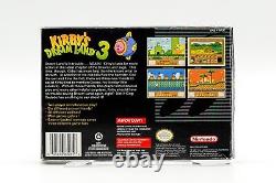 Super Nintendo SNES Kirby Dream Land 3 Boîte de jeu vidéo & manuel King Dedede 1997